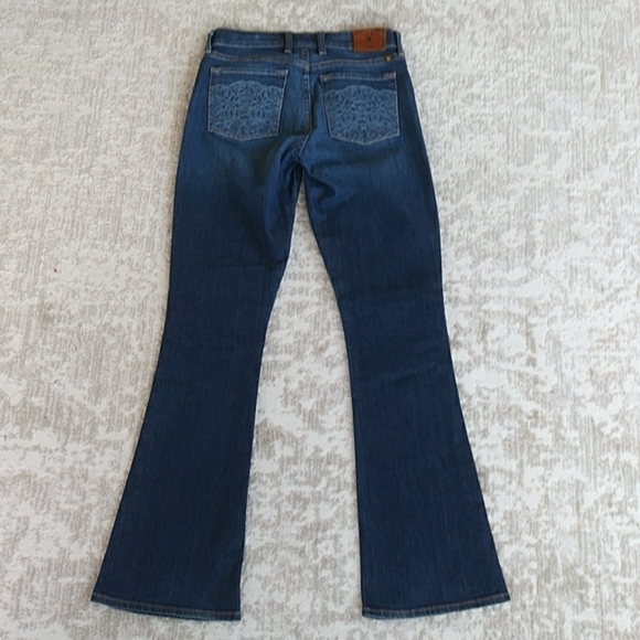 Lucky Brand Embroidered Sofia Boot Cut Jeans 4 / 27R Blue - Picture 11 of 16